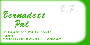 bernadett pal business card