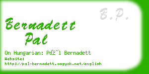 bernadett pal business card